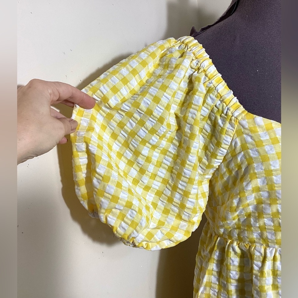 Old Navy Coquette Gingham Puff Sleeve Mini Dress - Picture 12 of 16